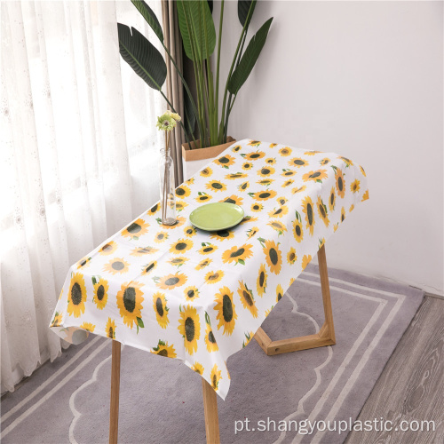 Tablecloth de girassol impresso com flanela de volta